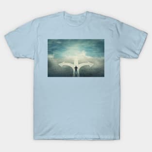 Confident man stands in front of a crossroad T-Shirt